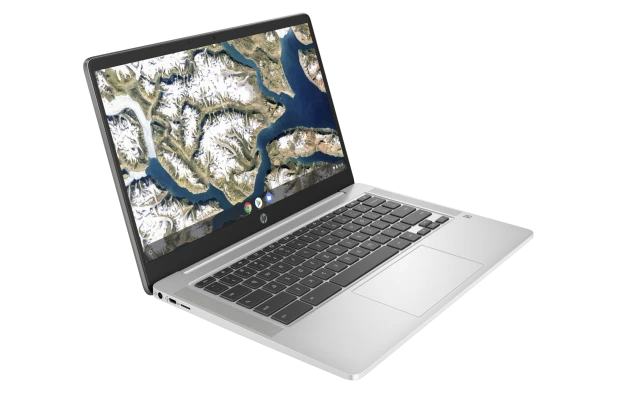 OUTLET Laptop HP Chromebook 14a-na0050nd / 9ZA40EA / Intel N4000 / 4GB / eMMC 64 GB / Intel UHD / FullHD / Chrome OS / Srebrny