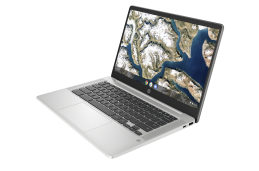 OUTLET Laptop HP Chromebook 14a-na0050nd / 9ZA40EA / Intel N4000 / 4GB / eMMC 64 GB / Intel UHD / FullHD / Chrome OS / Srebrny