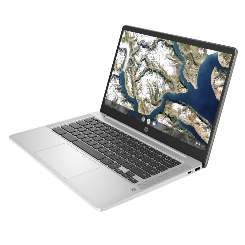 OUTLET Laptop HP Chromebook 14a-na0050nd / 9ZA40EA / Intel N4000 / 4GB / eMMC 64 GB / Intel UHD / FullHD / Chrome OS / Srebrny