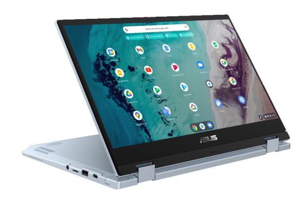 Laptop 2w1 ASUS Chromebook Flip w kolorze niebieskim - Świat