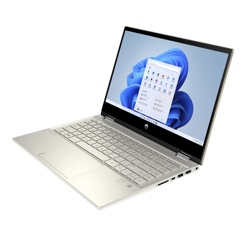 Laptop 2w1 HP Pavilion x360 14-dw1013dx / 7Y982UA / Intel i5-11 / 32GB / SSD 2 TB / Intel Xe / FullHD / Dotyk / Win 11 / Złoty