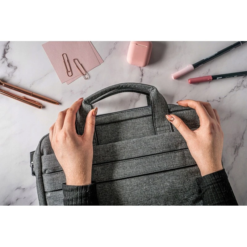 Nowoczesna ciemnoszara szara torba na etui na laptopa od 15,6" do 17"