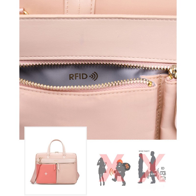 Elegancka RÓŻOWA torba etui na laptopa 15,6" dla kobiety