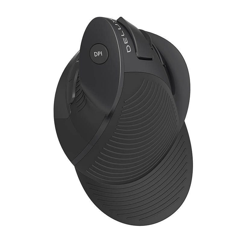 Mysz PIONOWA Werykalna Bezprzewodowa Delux M618G DB + BT SZARO CZARNA