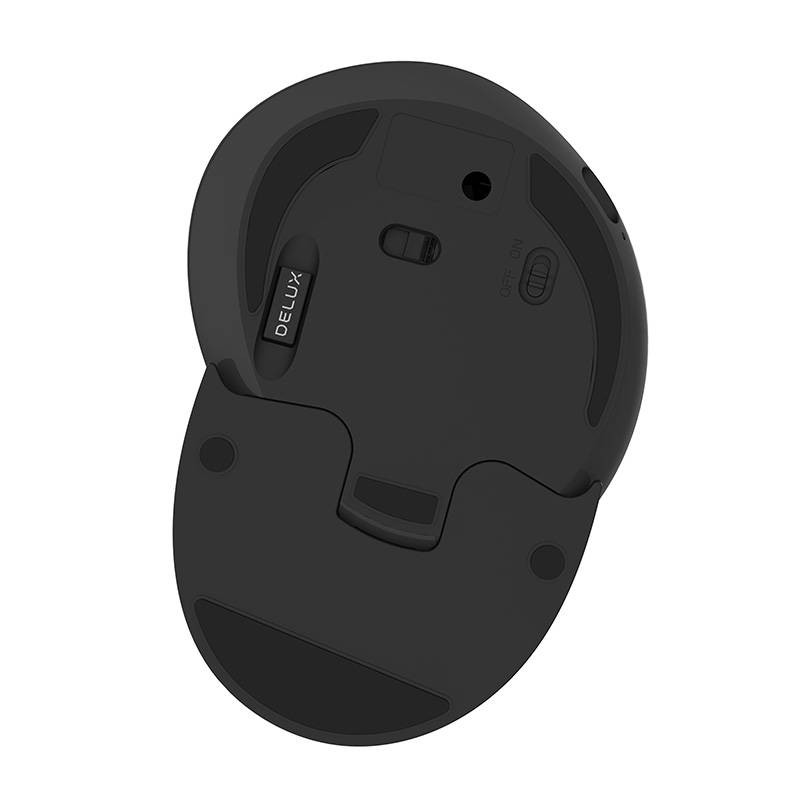 Mysz PIONOWA Werykalna Bezprzewodowa Delux M618G DB + BT SZARO CZARNA