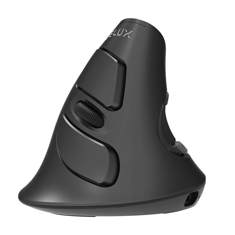 Mysz PIONOWA Werykalna Bezprzewodowa Delux M618G DB + BT SZARO CZARNA