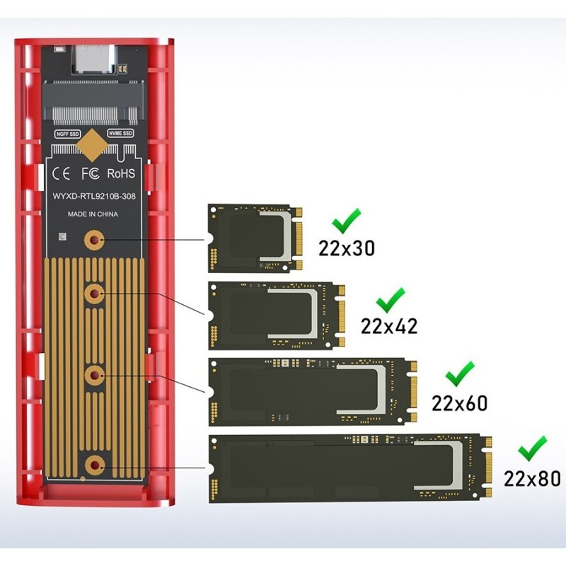 Adapter dysku SSD NVME / NGFF do USB 3.0 3.1 Typ C