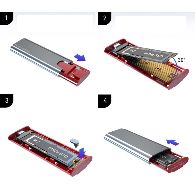 Adapter dysku SSD NVME / NGFF do USB 3.0 3.1 Typ C