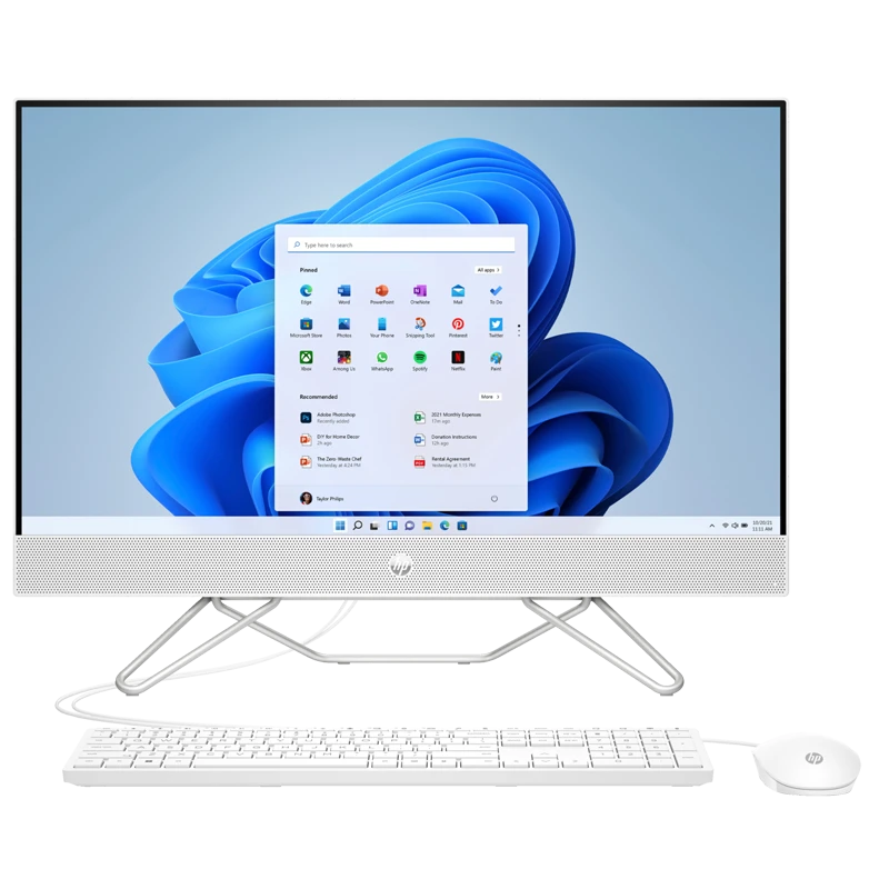 Komputer HP AIO 22-dd2006na / 8B511EA / Intel J5040 / 4GB / SSD 128GB / Intel UHD / FullHD / Win 11 / Biały