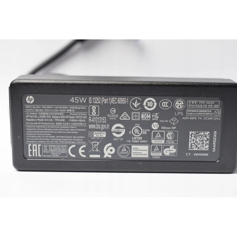 oryginalny zasilacz HP 45W 19V 2.31A 4.5x3.0mm PIN