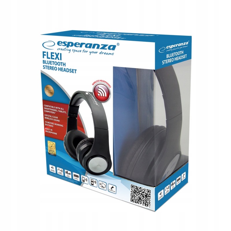Słuchawki bezprzewodowe nauszne Esperanza FLEXI EH165K (EH165K)