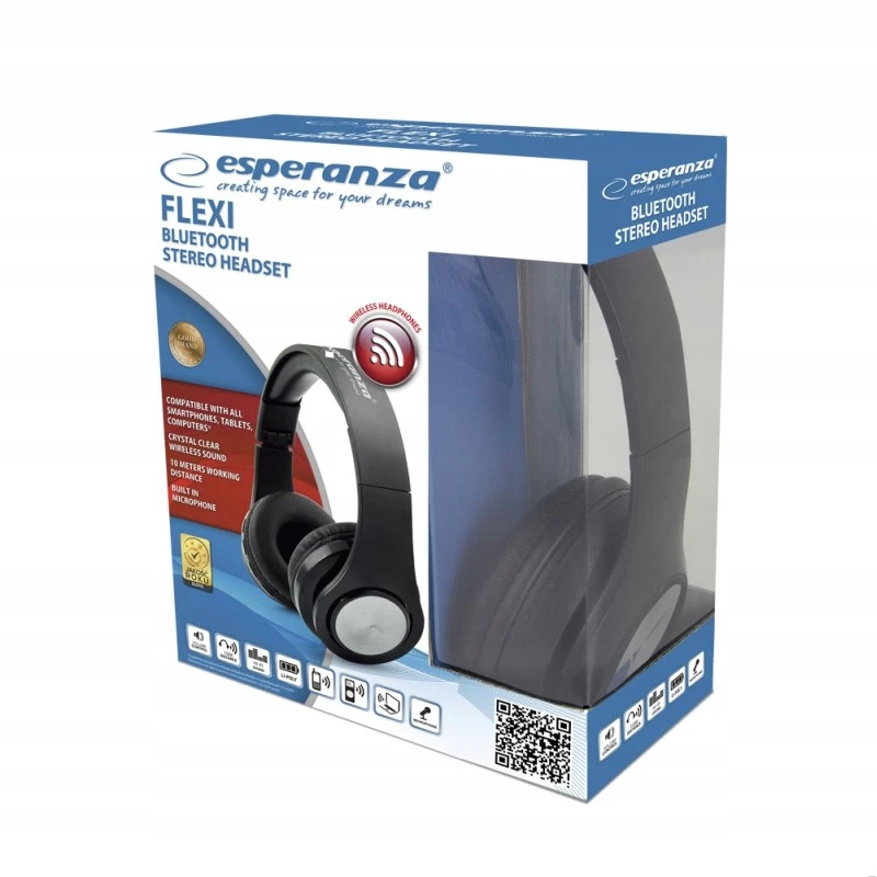 Słuchawki bezprzewodowe nauszne Esperanza FLEXI EH165K (EH165K)