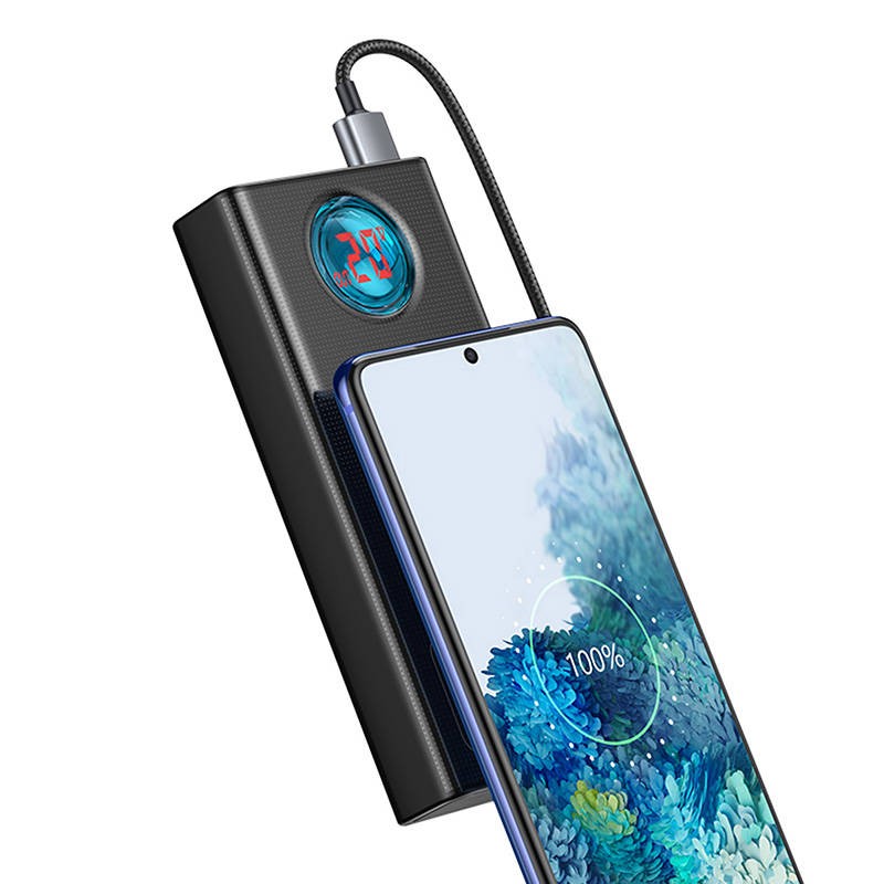 OUTLET Powerbank Baseus Amblight 30000mAh, 4xUSB, USB-C, 65W (czarny)
