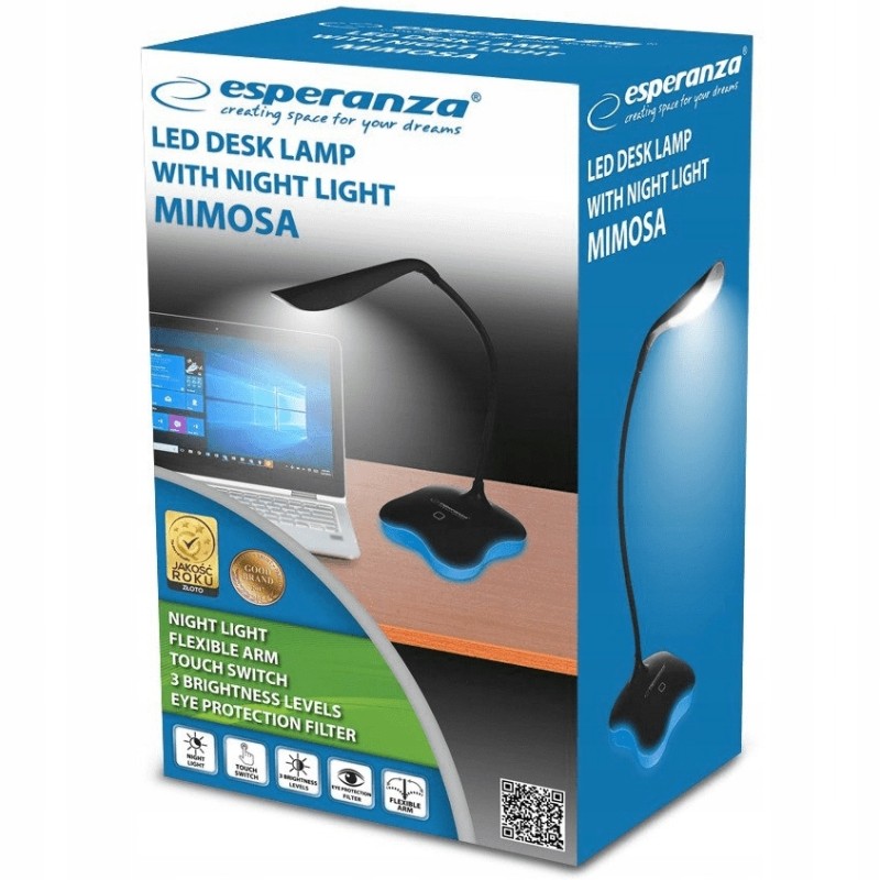 Lampka biurkowa Esperanza Mimosa ELD105W biała moc do 3W (ELD105W)