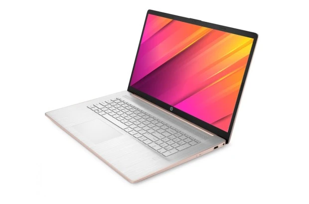 Laptop dla dziewczyny HP 17-cn0612ds / 889B9UA / 8GB / SSD 256GB / Intel UHD / FullHD / Win 11 / Różowy