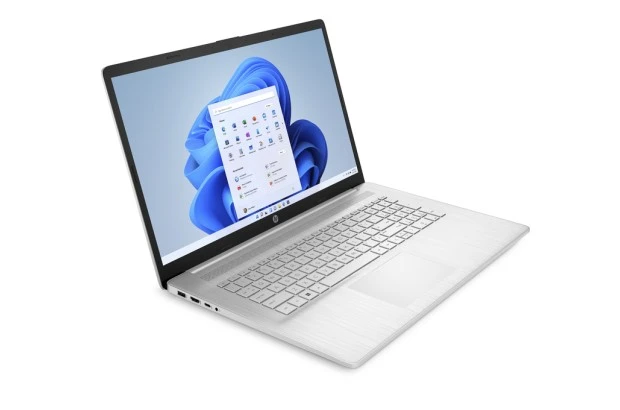 Laptop do pracy HP 17-cp3007ca / 7X639UA / AMD Ryzen 5 / 32GB / SSD 1TB / Radeon / FullHD / Win 11 / Srebrny