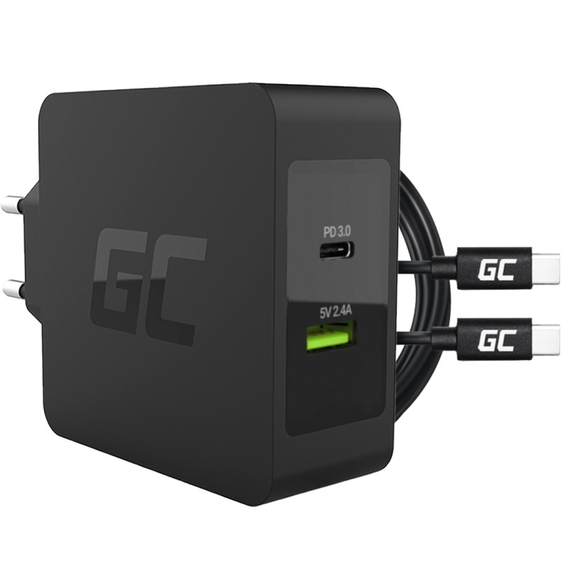 Ładowarka Green Cell USB-C 45W PD z przewodem USB-C i dodatkowym portem USB