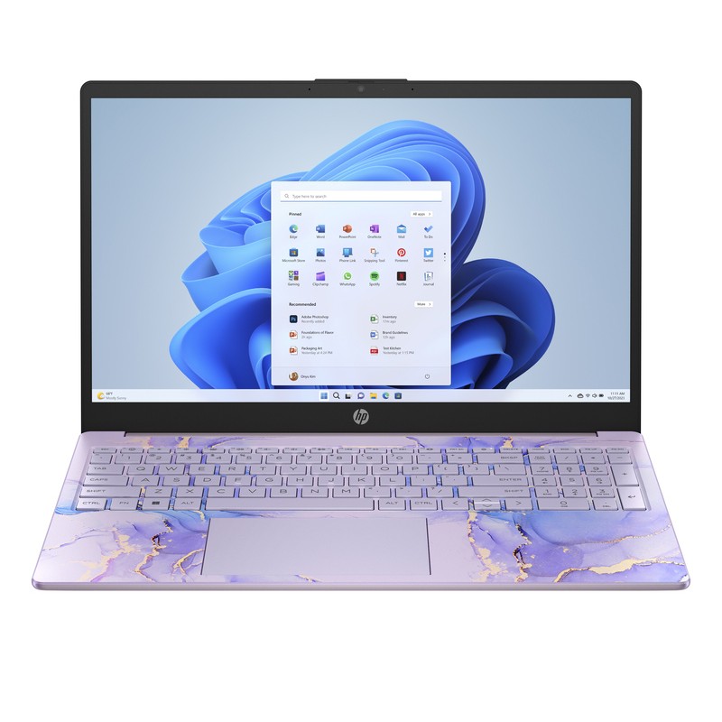 Laptop do biura HP 15-fc0654 / 9A0T8UA / AMD Silver 7120U / 4GB / SSD 128GB / Radeon / HD / Dotyk / Win 11 / Fioletowy