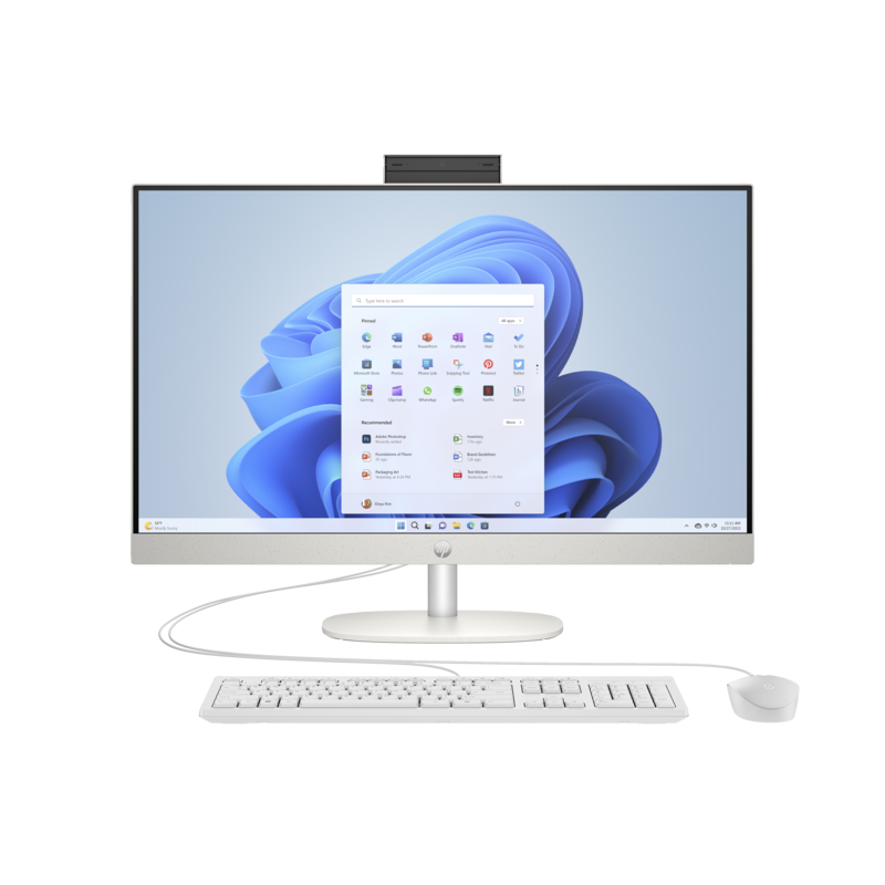 Komputer AIO HP 27-cr0208ng / 9Y457EA / AMD Ryzen 5 / 16GB / SSD 1TB / Radeon / FullHD / Win 11 / Biały