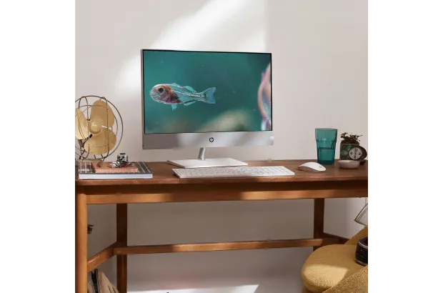 Komputer All in One HP Pavilion 24-ca0025nf / 6K9P9EA / AMD Ryzen 5 / 16GB / SSD 512GB / AMD Radeon / FullHD / Win 11 / Biały