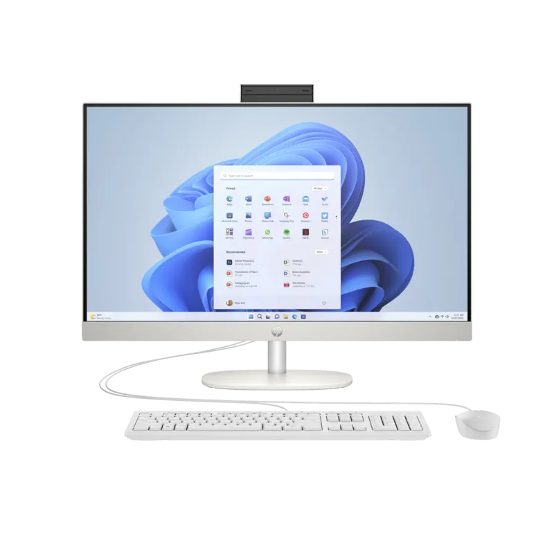 Komputer All in One HP 27-cr0020na / 8B522EA / AMD Ryzen 7 / 8GB / SSD 512GB / AMD Radeon / FullHD / Win 11 / Biały