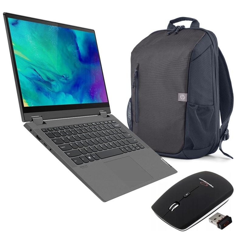 Zestaw Laptop 2w1 Lenovo IdeaPad Flex 5 14IAU7 / 82R700L4US / Intel i3-12 / 8GB / SSD 512GB / Intel UHD / WUXGA / Win 11 / Szary