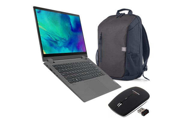 Zestaw Laptop 2w1 Lenovo IdeaPad Flex 5 14IAU7 / 82R700L4US / Intel i3-12 / 8GB / SSD 512GB / Intel UHD / WUXGA / Win 11 / Szary