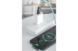 Kabel LIQUID USB-A USB-C (kątowy) 1m NIEBIESKI