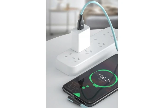 Kabel LIQUID USB-A USB-C (kątowy) 1m NIEBIESKI