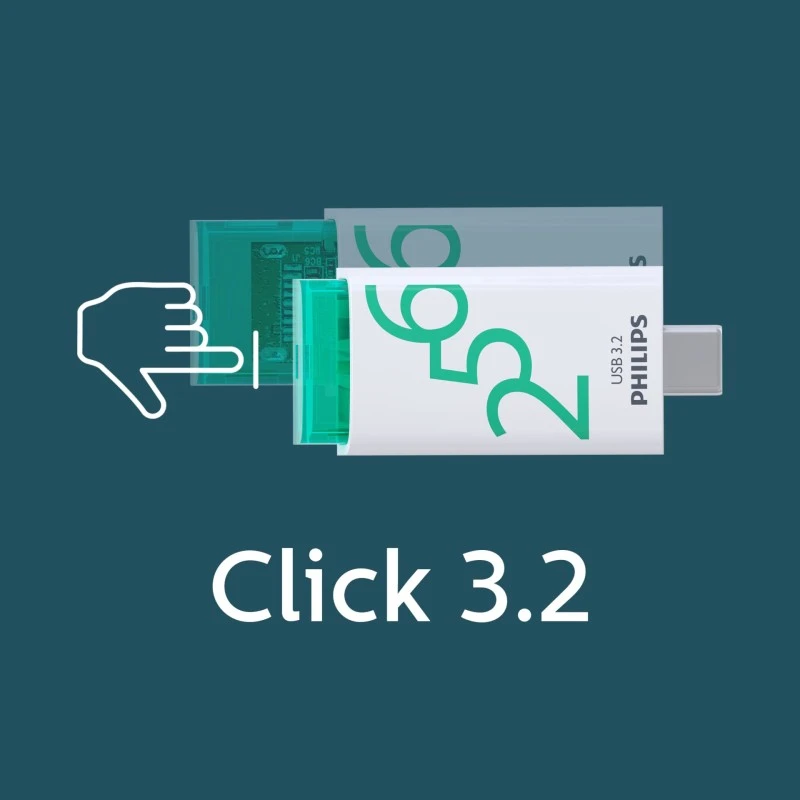 Pendrive Philips USB 3.2 256GB Click Series Gen 1 USB-C (FM25FD175B/00)