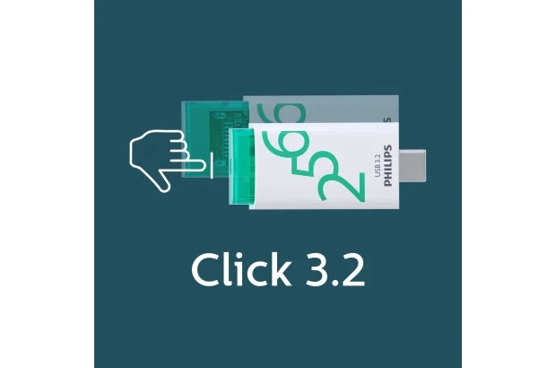 Pendrive Philips USB 3.2 256GB Click Series Gen 1 USB-C (FM25FD175B/00)