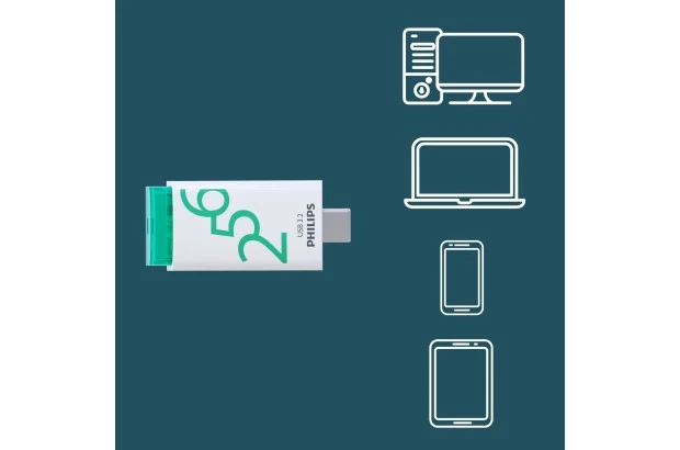 Pendrive Philips USB 3.2 256GB Click Series Gen 1 USB-C (FM25FD175B/00)
