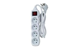 Listwa zasilająca 4 gniazda, wyłącznik, 1,5m, ochrona...