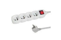 Listwa zasilająca 4 gniazda, wyłącznik, 1,5m, ochrona przed dziećmi BIAŁA (ELK212W)