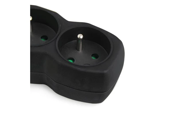 Listwa zasilająca 6 gniazda, wyłącznik, 1,5m, ochrona przed dziećmi CZARNA (ELK217K)