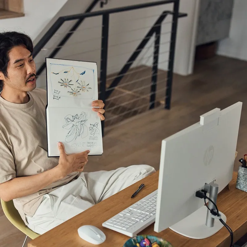 Komputer All in One 24-cr0023na / 8B515EA / AMD Ryzen 5 / 8GB / SSD 512 GB / Radeon / FullHD / Win 11 / Biały