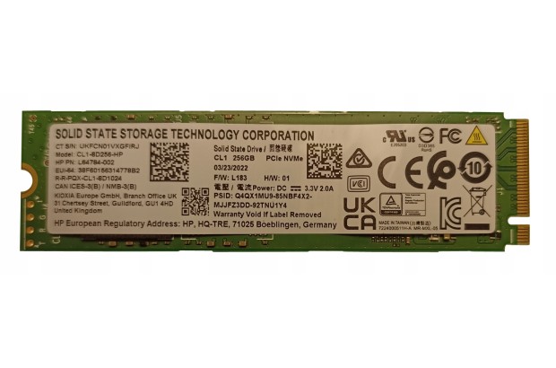 Dysk SSD NVMe do laptopa 256GB Kioxia CL4-8D256-HP (Kioxia CL4-8D256-HP)