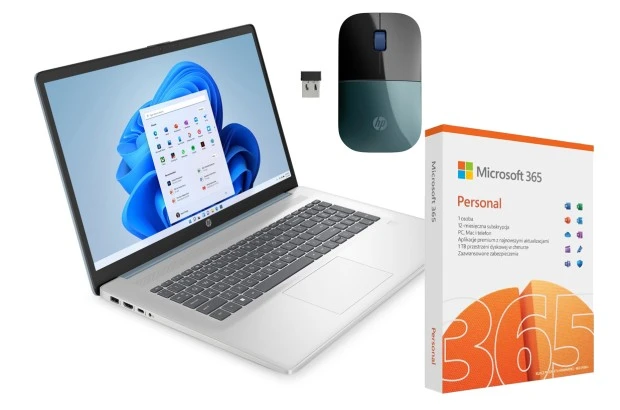 Laptop HP 17-cn3217ds / AG0Y3UA / Intel N200 / 8GB / SSD 256GB / Intel UHD / HD+ / Dotyk / Win 11 / Niebiesko-Srebrny