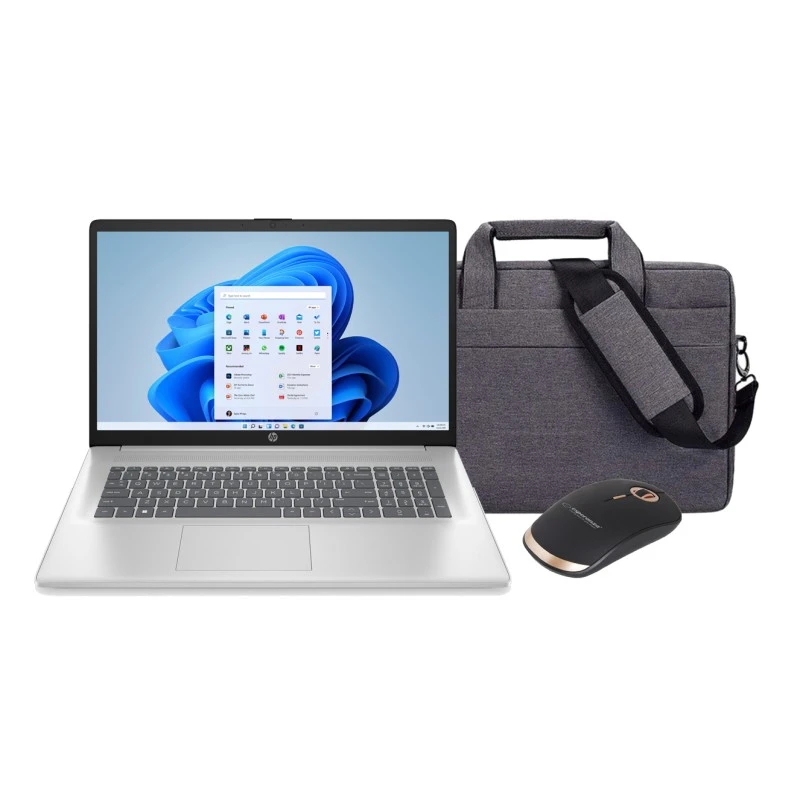 Zestaw HP 17-CN 7F8G5UA / Mysz / Torba / Intel i5-13 / 32GB / SSD 1TB / Intel Xe / FullHD / Win 11 / Srebrny