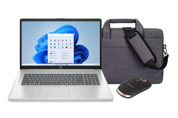 Zestaw HP 17-CN 7F8G5UA / Mysz / Torba / Intel i5-13 / 32GB / SSD 1TB / Intel Xe / FullHD / Win 11 / Srebrny