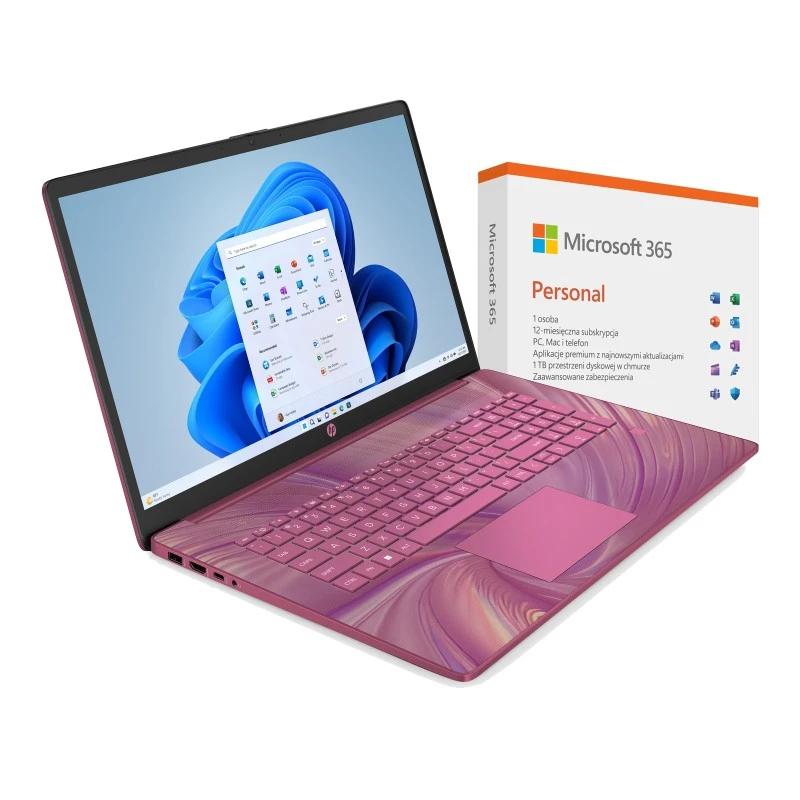 Laptop HP 17-cn0114ds / OFFICE 365 1y / A9FB2UA / Intel N4120 / 4GB / SSD 128GB / Intel UHD / HD+ / Win 11 / Różowy