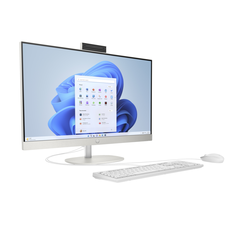 Komputer All in One HP 27-cr0045nf / 9X918EA / AMD Ryzen 7 / 32GB / SSD 1TB / AMD Radeon / FullHD / Win 11 Pro / Biały