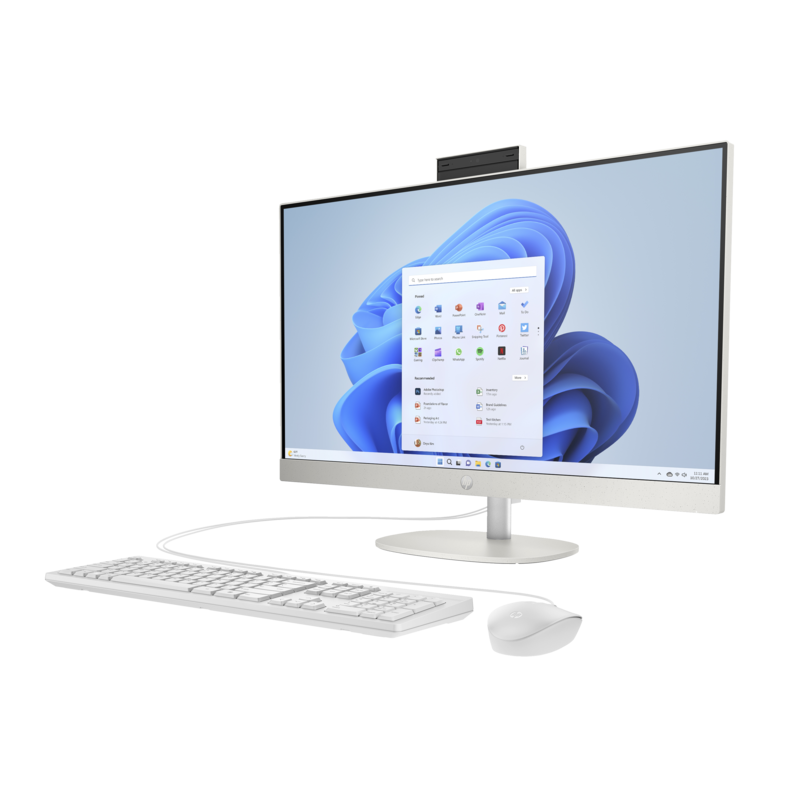Komputer All in One HP 27-cr0045nf / 9X918EA / AMD Ryzen 7 / 32GB / SSD 1TB / AMD Radeon / FullHD / Win 11 Pro / Biały