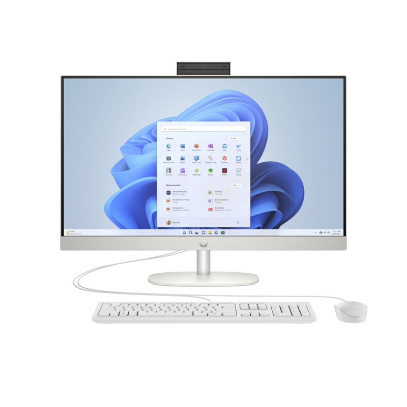Komputer All in One HP 27-cr0045nf / 9X918EA / AMD Ryzen 7 / 32GB / SSD 1TB / AMD Radeon / FullHD / Win 11 Pro / Biały