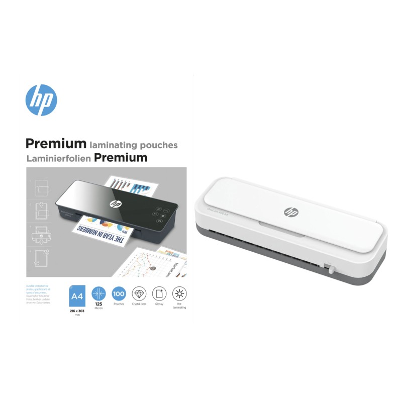 Zestaw Laminator HP OneLam 400 A4 + Folie laminacyjne HP A4 125 µm