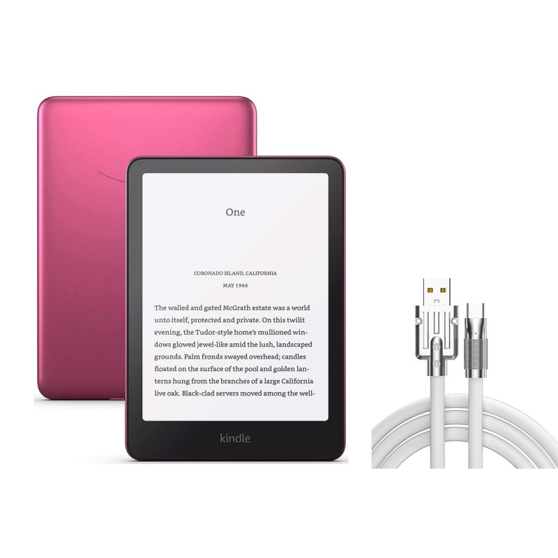 Zestaw Czytnik e-book Amazon Kindle Paperwhite Signature 32GB Różowy + Kabel USB