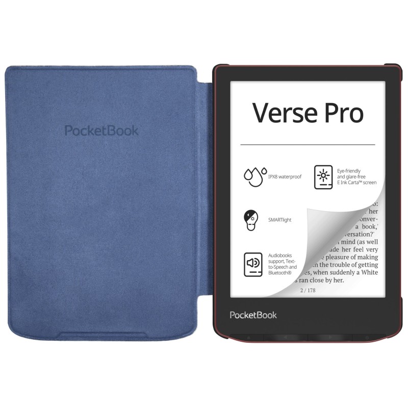 Czytnik PocketBook Verse (629) 8GB Niebieski z Etui PocketBook Shell KWIATY