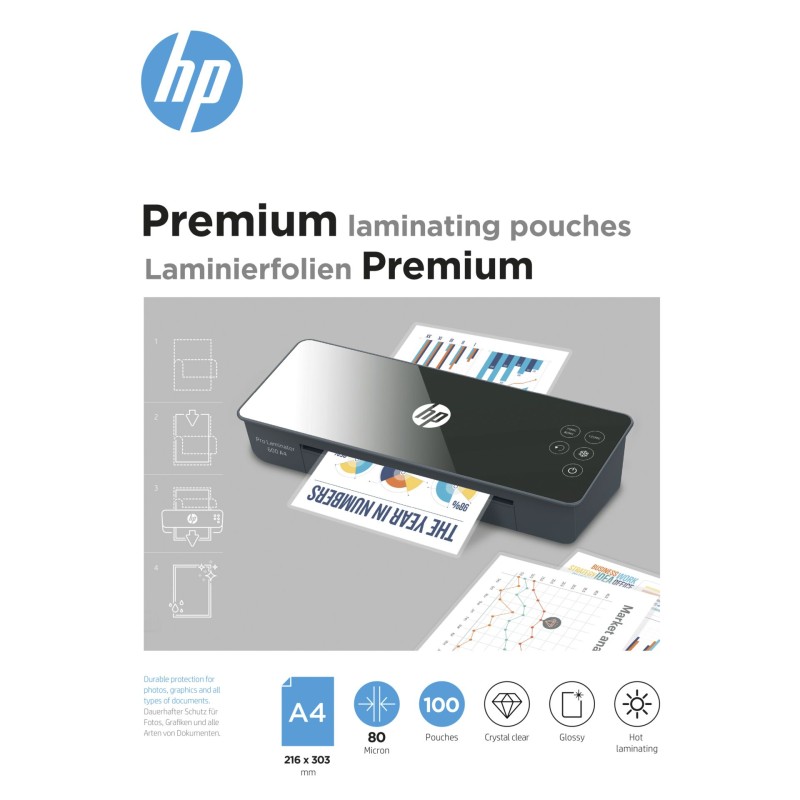 Folie laminacyjne HP Premium A4 80µm 100szt