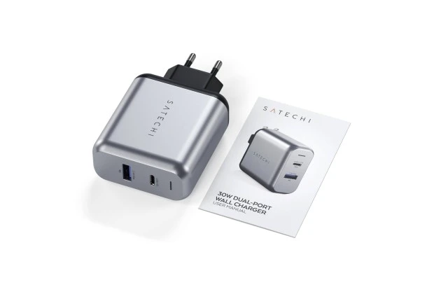 Podwójna ładowarka sieciowa Satechi 30W do telefonów tabletów USB-A USB-C