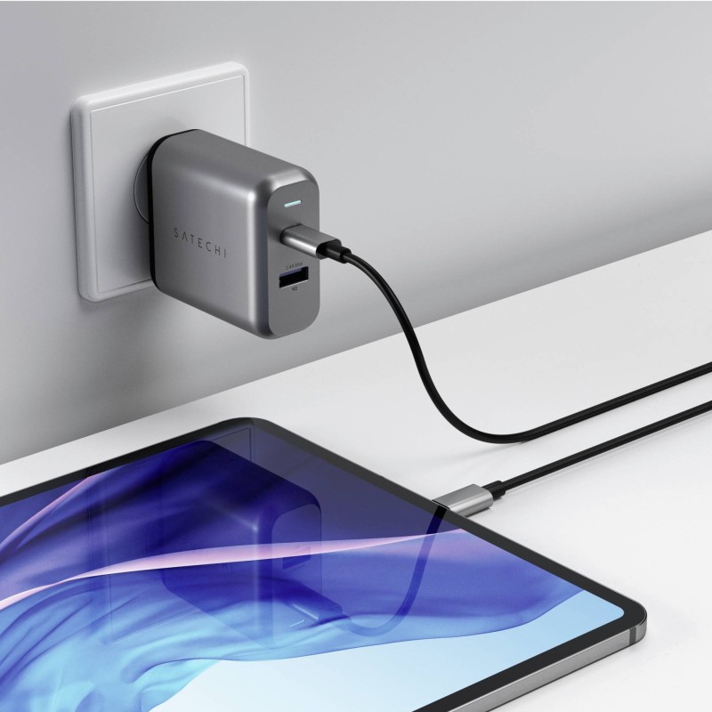 Podwójna ładowarka sieciowa Satechi 30W do telefonów tabletów USB-A USB-C
